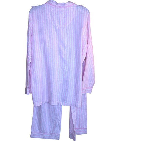 Victoria's Secret Striped Pajama Set Long Sleeve Pink Large with Long Inseam - Picture 6 of 7